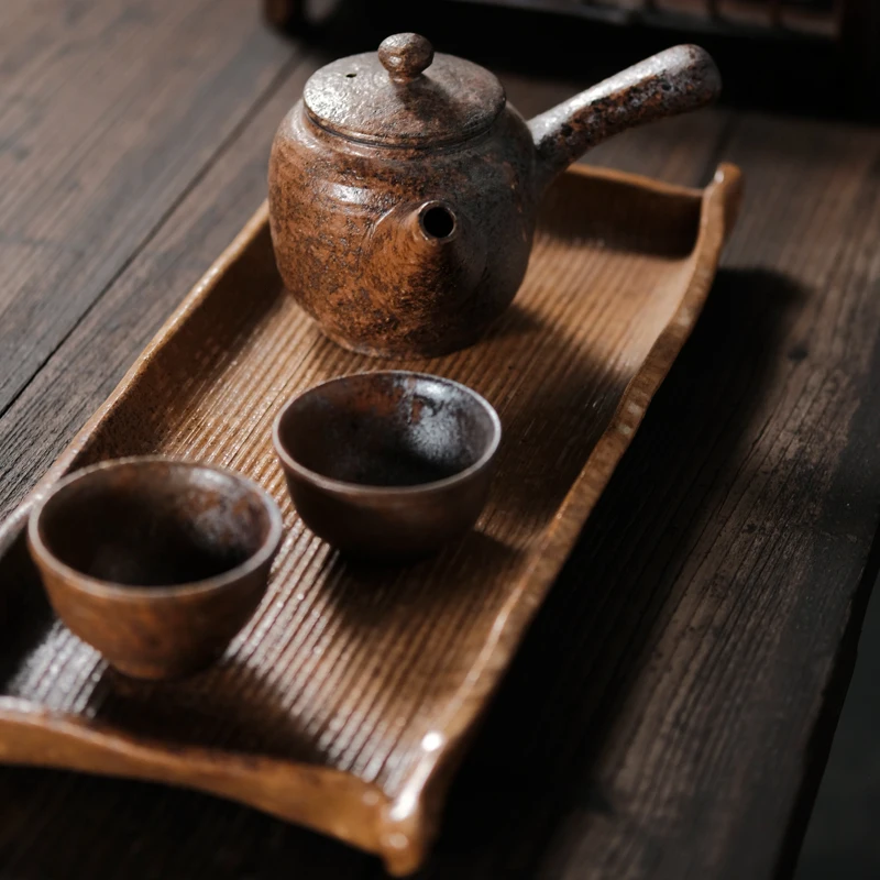 Imitate firewood burning purple sand kiln to change the side of the teapot teapot tea cup tea tray set teapot bearing dry teapot