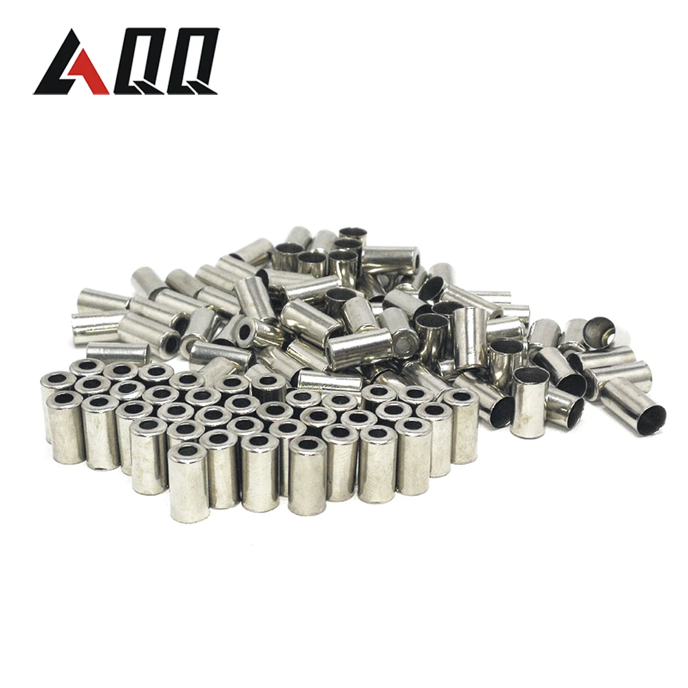 AQQ 100/50PCS Bike Brake Derailleur Shifter Cable End Caps Silver Metal Bicycle Part Bike Cable Caps Bicycle Accessories