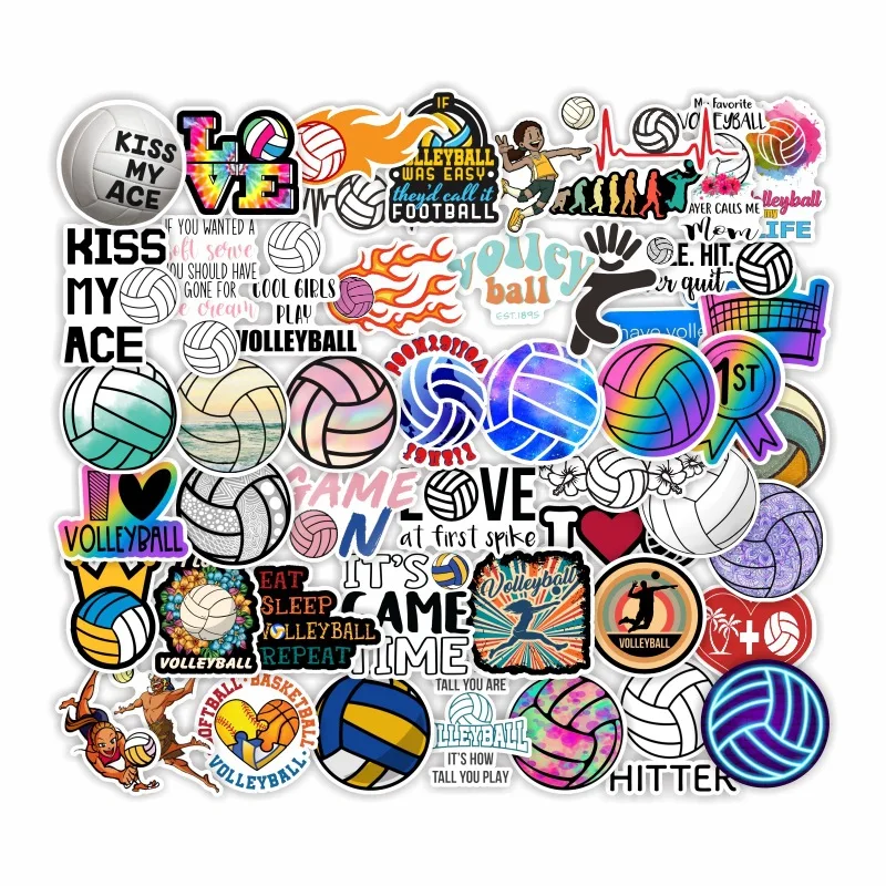 10/30/50Pcs Volleyball Stickers Waterproof Decal Laptop Motorcycle Luggage Snowboard Fridge Car Pegatinas