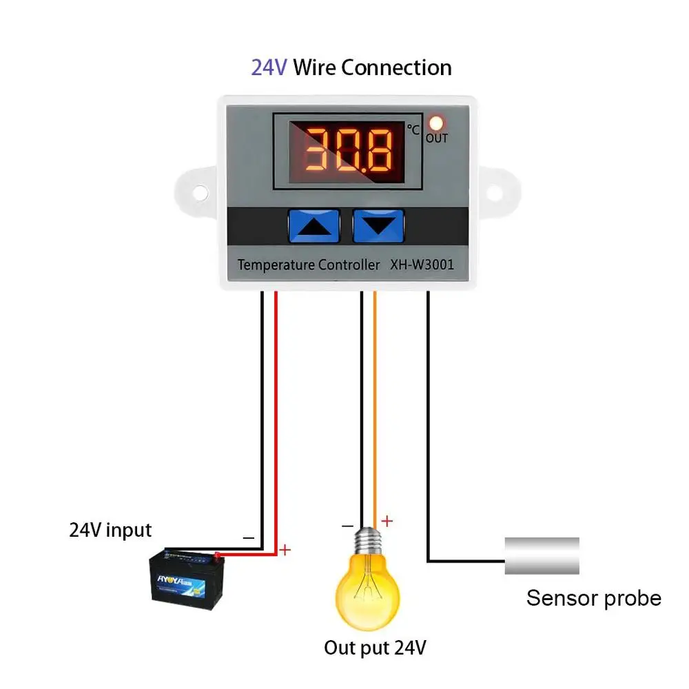 XH-W3001 12V/24V/220V cyfrowy kontroler temperatury LED kontrola za pomocą termostatu przełącznik NTC 10K sonda Mini termostat