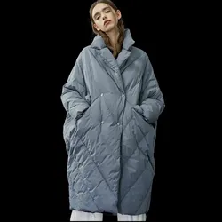 Winter Neue ankunft Frauen fashion dickere warme Weiße Ente Unten mantel Jacke Kokon & Bat Typ Verdicken Parkas mit Großen tasche F121