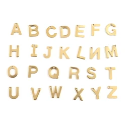30pcs 11.5x9.5mm A to Z 26 Letter Gold Color Stainless Steel Charms Pendants for Necklace Earring DIY Jewelry Making Accessories