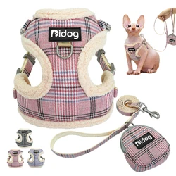 Soft Fleece Cat Harness Vest Warm Dog Puppy Chihuahua Harness Leash Set Adjustable Pets Vests Coat For Small Medium Dogs Cats