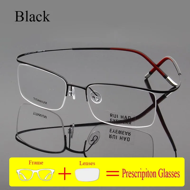 Pure Titanium Glasses Frame Customize Recipe Lenses Prescription Eyeglasses Optical Resin Lenses Super Light Myopia Spectacles