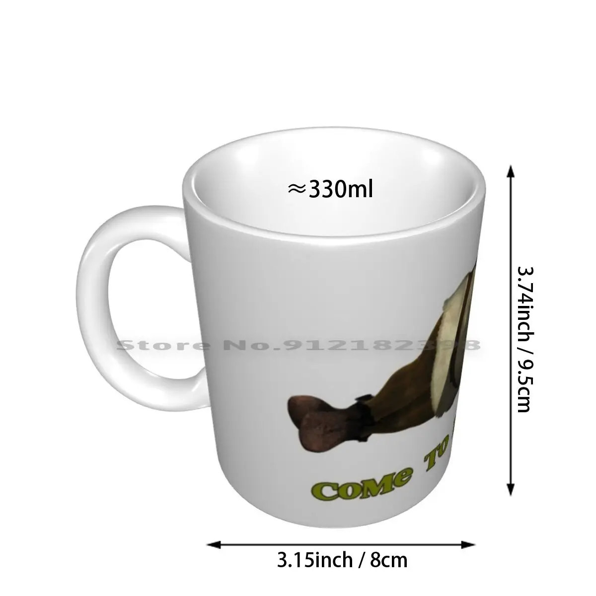 Come To My Swamp-Shrek Ceramic Mugs Coffee Cups Milk Tea Mug Shrek Meme Funny Ogre Fiona Movie Green Donkey Swamp Shrek Movie