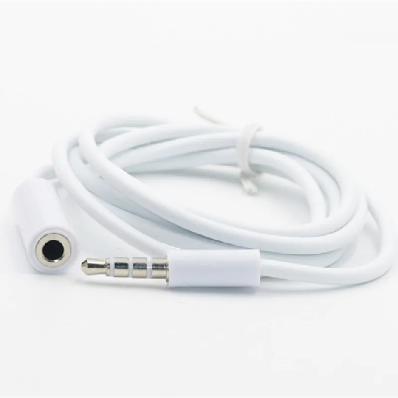 Аудиокабель Белый 3 5 мм 4-полюсный аудио стерео кабель для наушников штекер-гнездо