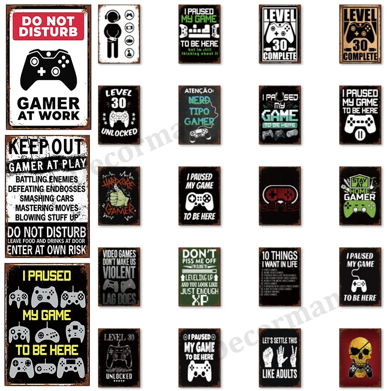 

[ Mike86 ] Gamer at work Metal Sign LTA-1736 20*30 CM