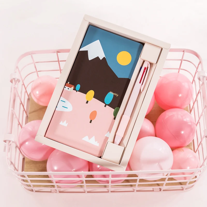 Kintrees-مجموعة دفتر ملاحظات أسبوع ، دفتر ملاحظات محمول ، مخطط جلد ، دفتر ملاحظات للسفر ، حساب يدوي ، كتاب ، نمط Ins ، صندوق هدايا عملاق