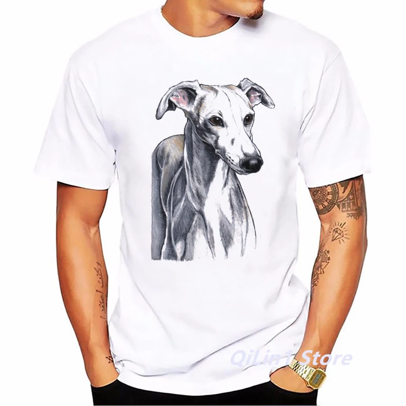 Anatomy Of Greyhound Print Vintage T Shirt Men Summer Casual Short Sleeve Top Male White T-Shirt Homme Clothes Graphic Tees