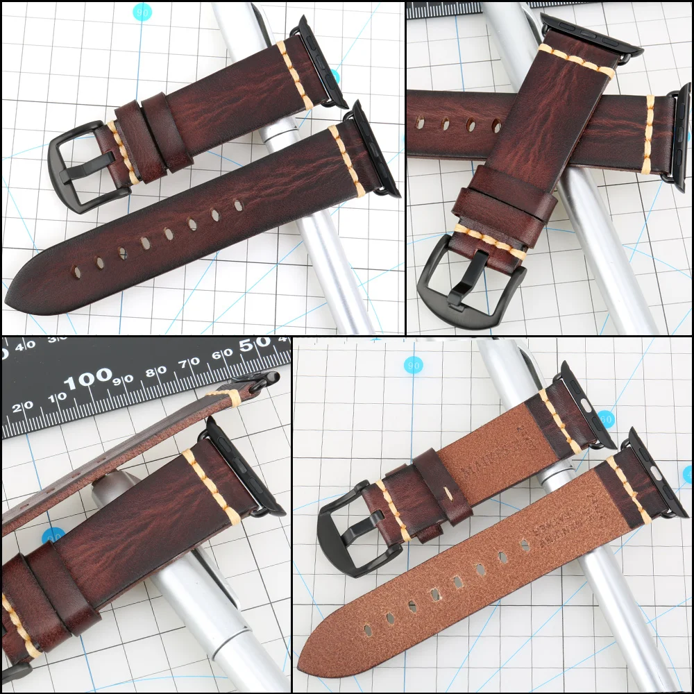 Leather Strap For Apple Watch Band 44mm 45mm 41mm 40mm 42mm 38mm Accessorie Wristband Correa Bracelet IWatch Series 3 4 5 6 SE 7