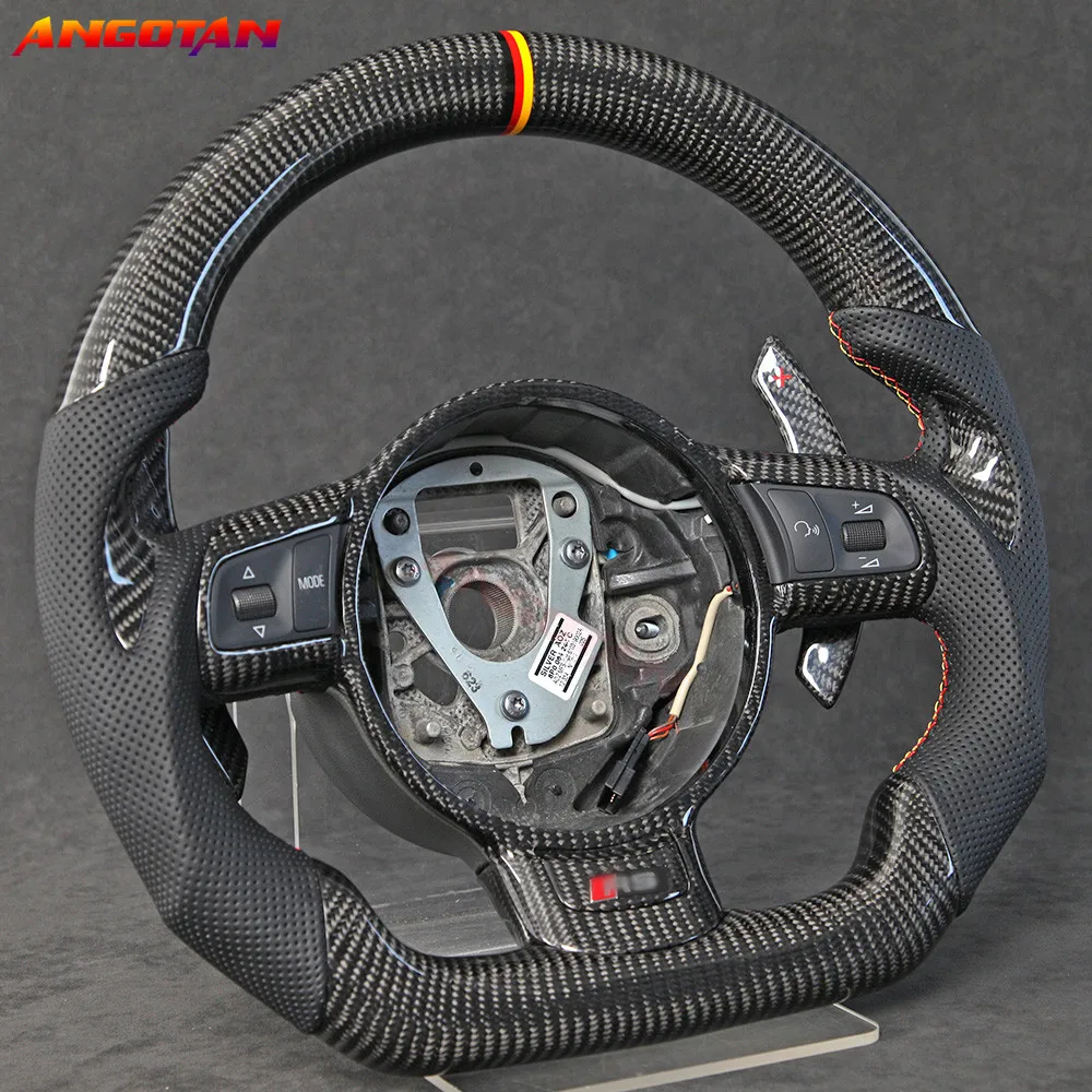 Carbon Fiber Steering Wheel  Fit For Audi R8 TT TTs Audi Sprort Car volante esportivo 2007-2014 models