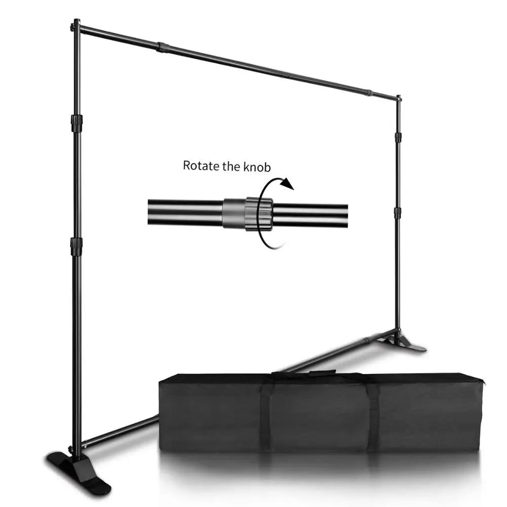 8 x 10 ft Adjustable Telescopic Tube Backdrop Banner Stand Heavy Duty Step Repeat Background Stand Kit Photography Photo Booth