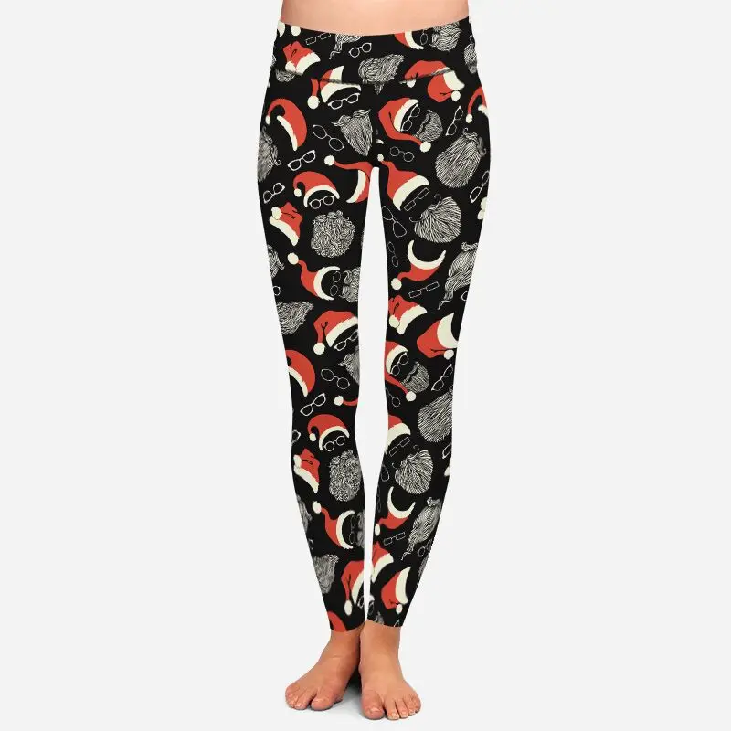 LETSFIND New Arrival Winter Woman Christmas Series Printing Leggings Fashion Elegant High Waist Woman Fitness Warm Leggings