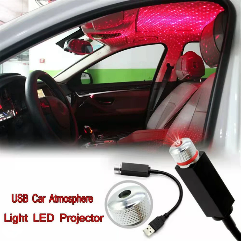 USB Car Roof Star LED Interior Light, Starry Laser Atmosphere, Ambient Projector, Auto Decoration, Party, Ceiling, Home Decor