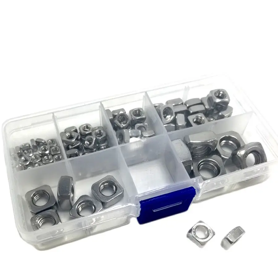 M3-M12 Stainless Steel Square Nut ,SS304 Metric Thread Nuts Set,B022