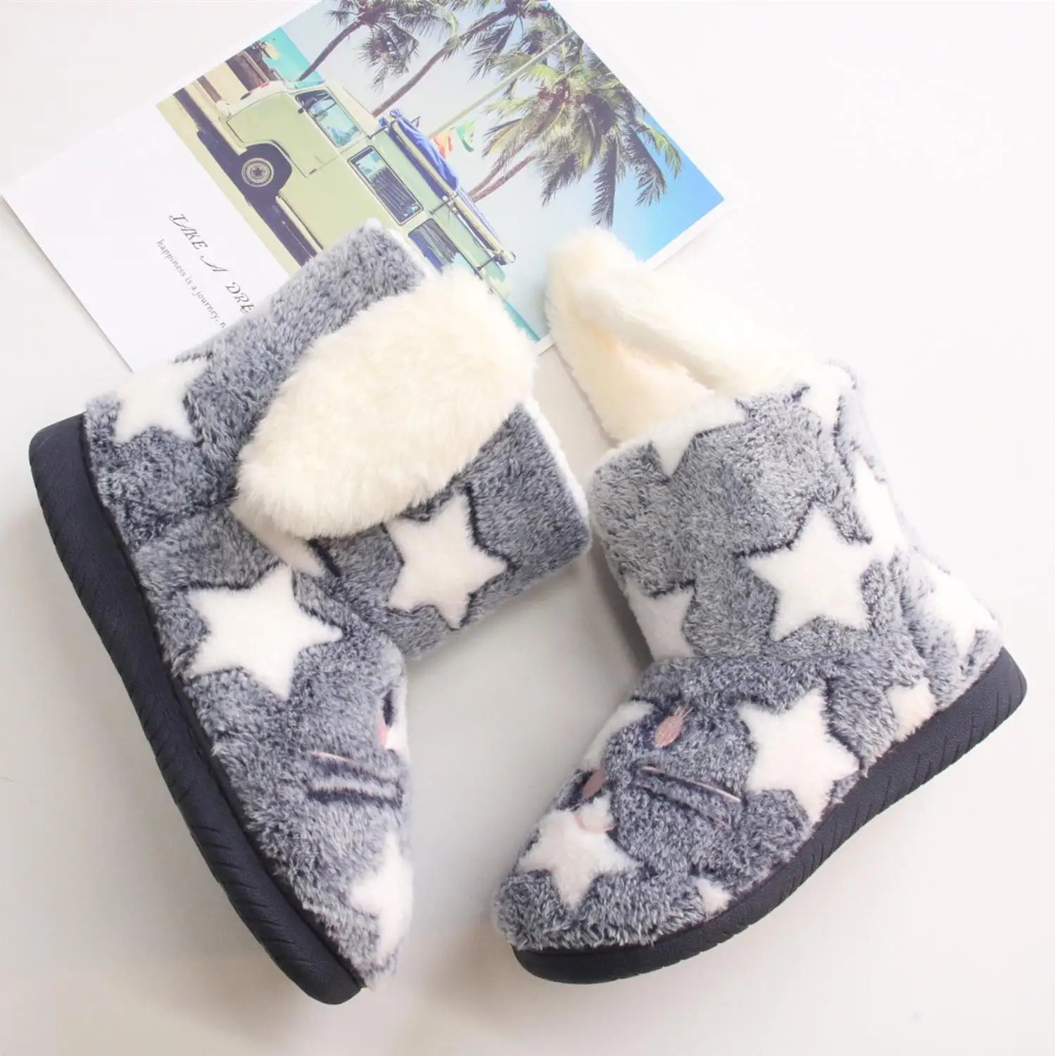 winter ankle home boots womens slippers house woman Socks indoor shoes Winter Warm boots Fur Ankle Boots Shoes