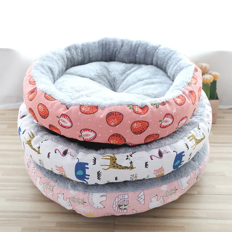 2022 Super Soft Dog Bed Plush Cat Mat Dog Bed Large Dog Bed Labrador Dog House Round Mat Pet Supplies Accessories