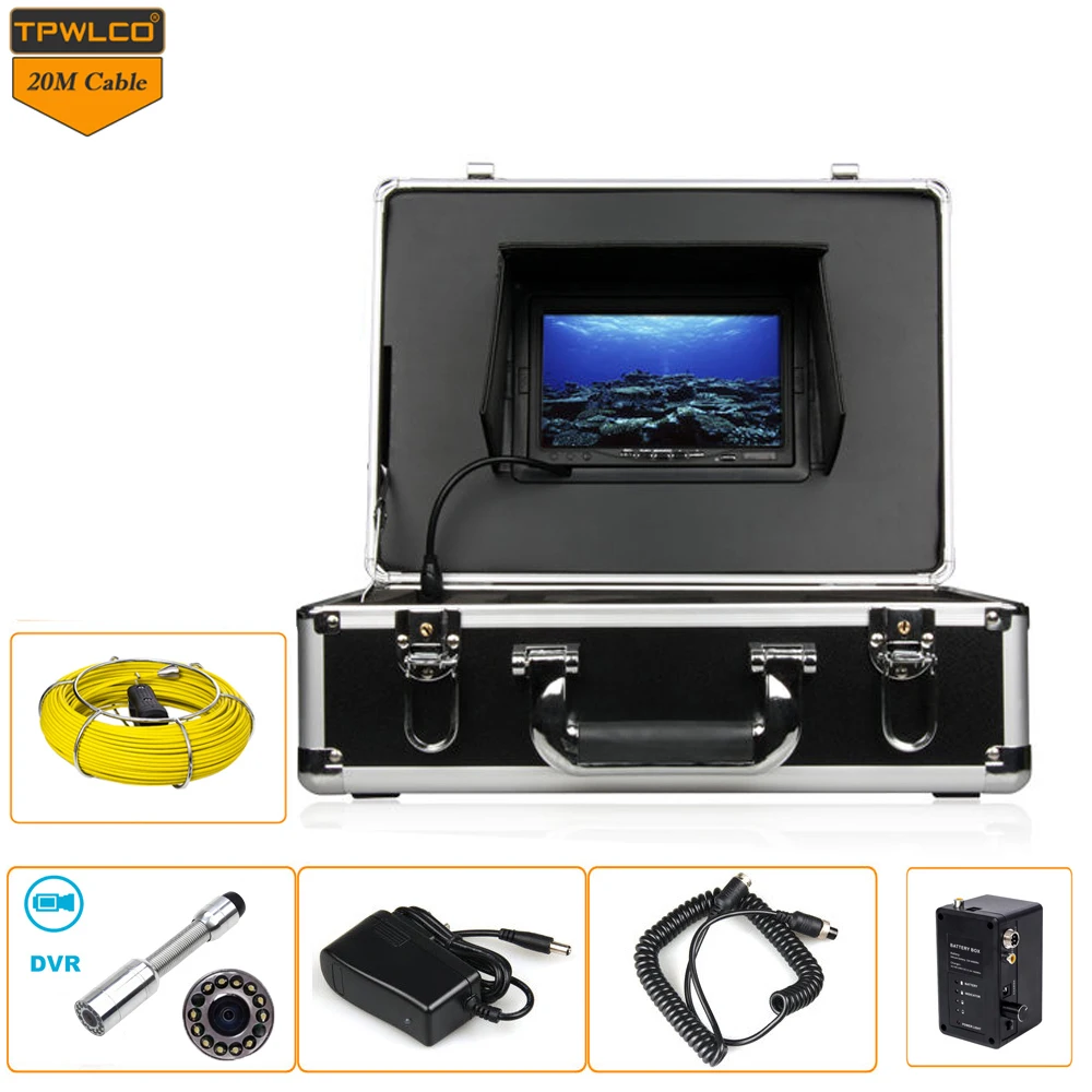 

7inch 23mm Waterproof Plumbing Equipment Inspection Camera 20m Cable Drain Sewer Endoscope System Support DVR Video Recording