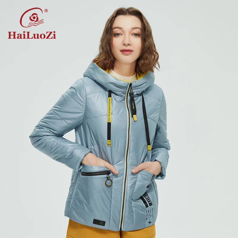 HaiLuoZi 2022 Spring Autumn Women Coat Fashion Casual Jacket Women\'s Short Parka Hooded High Quality Female Jackets Outwear 39