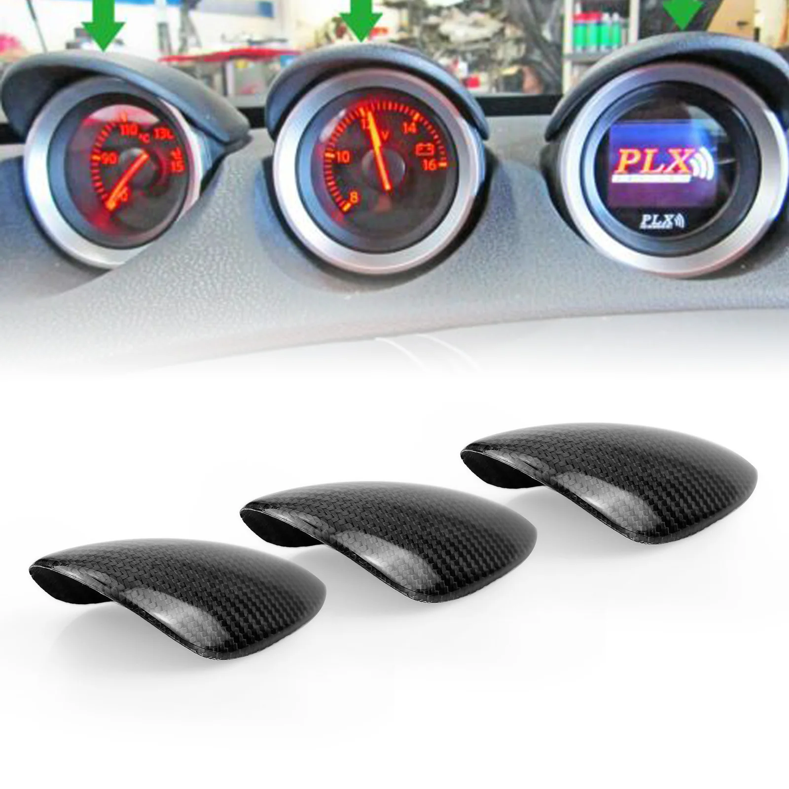 Dashboard Gauge Pod Cover Trim For NISSAN 370Z Z34 2 Door Coupe 2009-2020 Front Center Console Carbon Fiber Tachometer Cap Shell