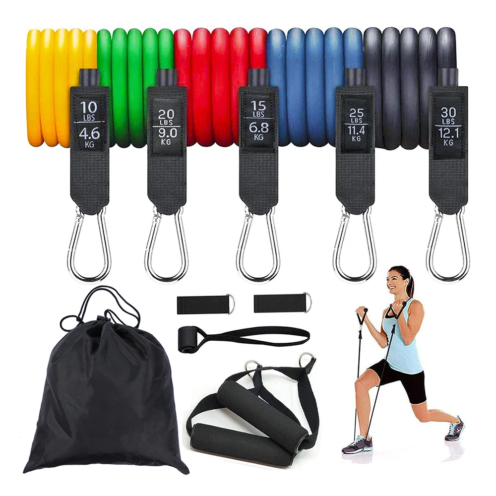 Resistance Bands Set with Handles Door Anchor Ankle Straps Exercise Bands for Men Women Resistance Training Home Gym Workouts