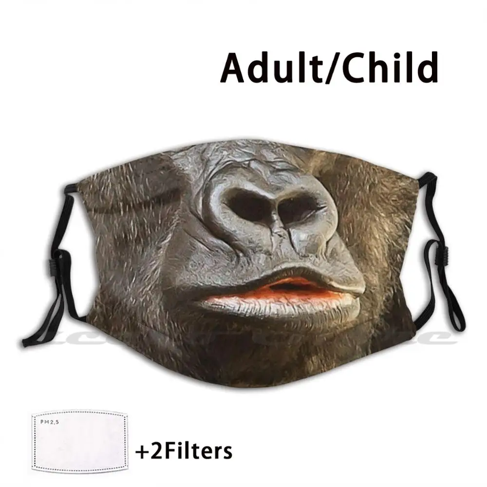 Gorilla Mask! Mask Cloth Reusable Print Filter Washable Gorilla Gorillas Love Gorillas Cool Gorilla Best Gorilla Gorilla Lover