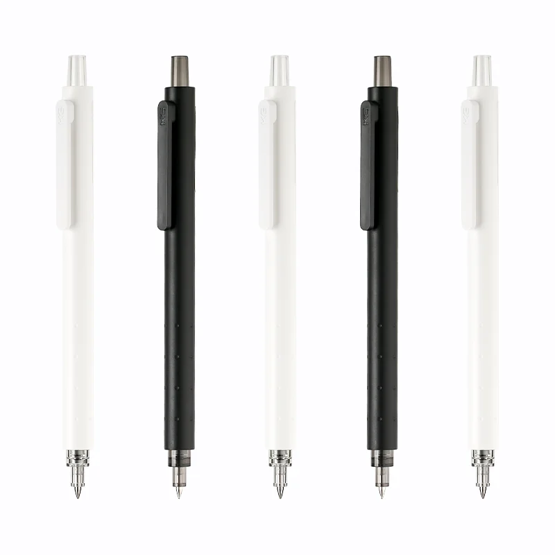 KACOGREEN ROCKET Simple White Black Pen Body Gel Pens 0.5mm Clip Fast Dry Sign Pen Gel-ink Stationery Black Ink pen