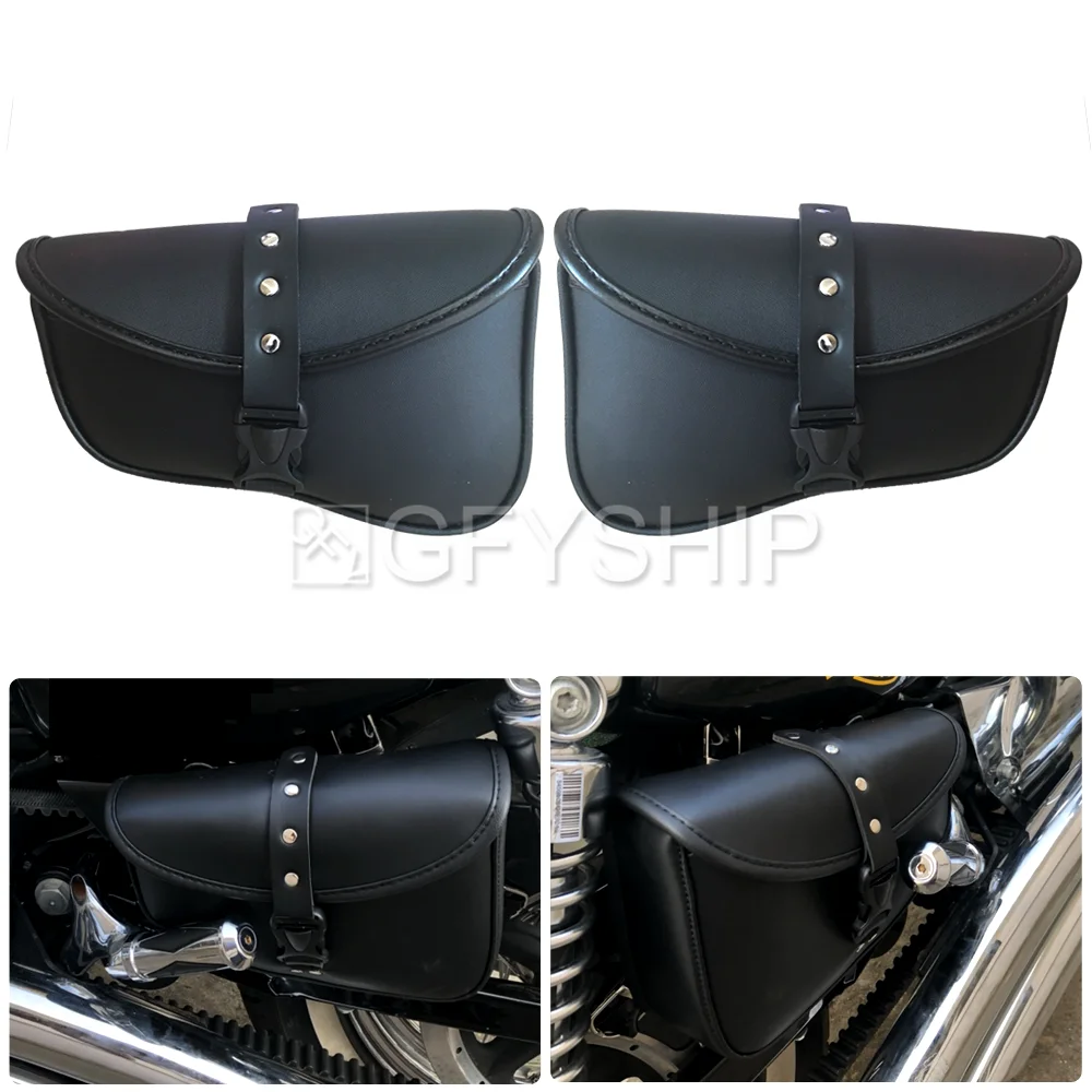 Motorcycle Small Triangle Side Bag Waterproof Sports Version PU Leather Storage Tool Saddlebag for Honda Suzuki Harley