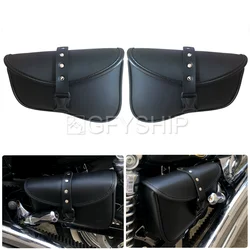 Bolsa tipo alforje lateral para motocicleta, bolsa pequena triangular de couro pu à prova d'água para esportes honda suzuki harley