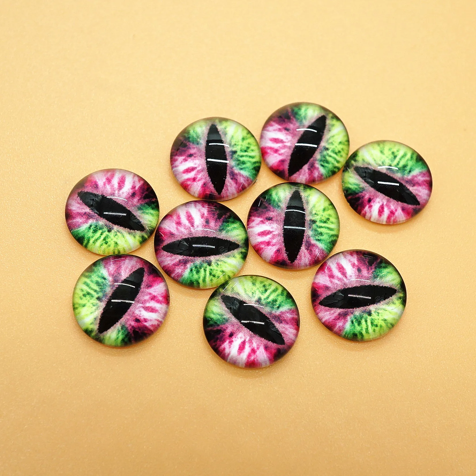 8MM10MM12MM mix Round pupil Dragon Eyes photo Cabochons for making bracelet necklace pins brooch craft supplies