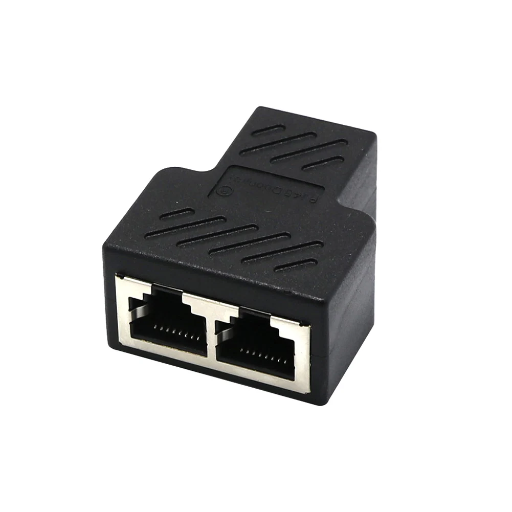 1 To 2 Ways Ethernet Cable Adapter Lan Cable Extender Splitter for Internet Cable Connection 1 Input 2 Output