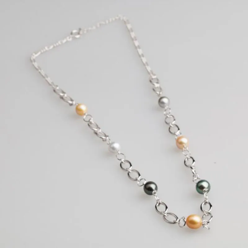 925 Silver Real Cultured South Sea Pearl Tahitian Pearl Long Necklace 10-11.6mm