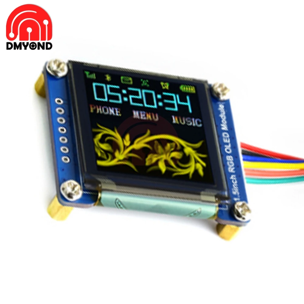 

1.5 Inch RGB OLED 4B Display Expansion Module 128x128 SSD1351 SPI I2C IIC for Raspberry Pi LCD Screen Board GND VDD SCK SDA