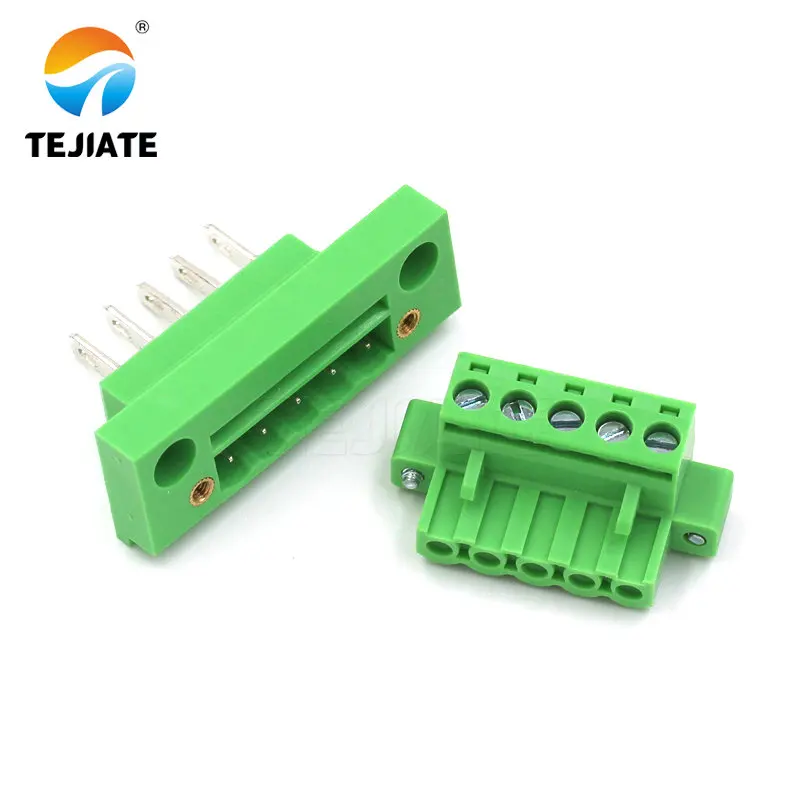 1Pairs Through-wall Terminal KF2EDGKMB 5.08MM 2P 3P 4P 5P 6P 8P 10P 12P Screw Fastened Green Product Best Quality