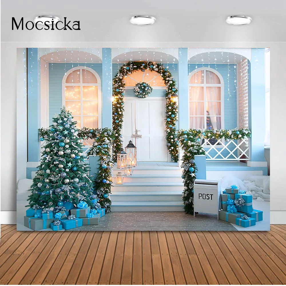 Snowfalke зимний задний фон для фотосъемки Рождественская елка подарки новорожденные дети наружная фотография фон для студийной фотосъемки