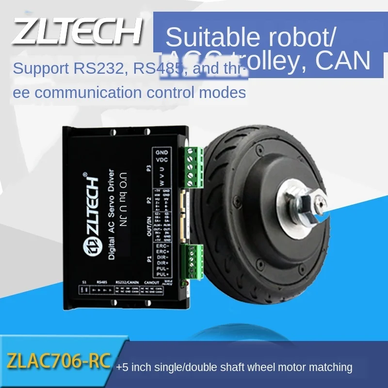 

5-inch Built-in Encoder Robot Hub Servo Motor ZLLG50ASM200 Servo Driver Sleeve ZLLG50ASM200+ZLAC706-RC