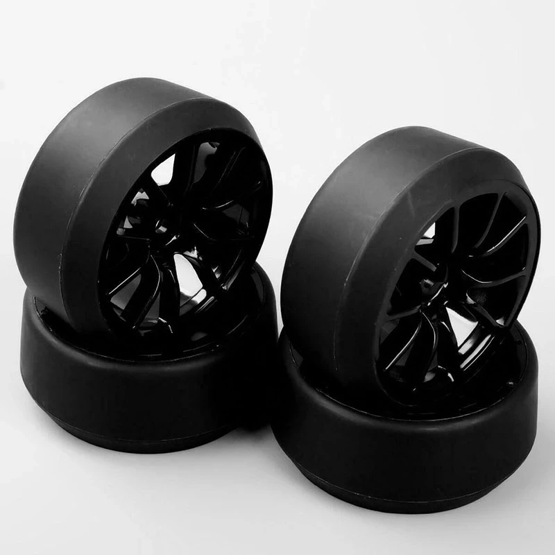 4PCS 1:10 Drift Tires&Wheel Rim 4X 5 Degree For HSP HPI RC On-Road Car 6mm offset