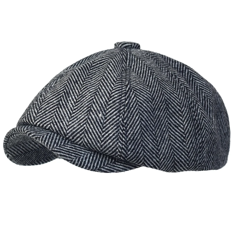 Peaky Blinders – chapeau de journal pour hommes, chapeaux Vintage à chevrons, casquette octogonale pour femmes, bérets Gatsby, chapeau plat,