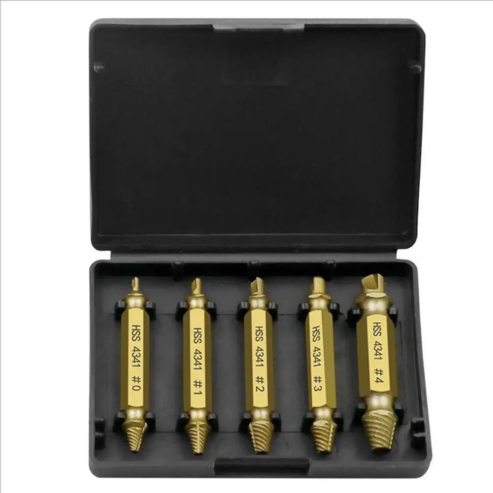 5PCS Damaged Screw Extractor Drill Bit Set Stripped Broken Screw Bolt Remover Extractor Easily Take Out Demolition Tools Tool