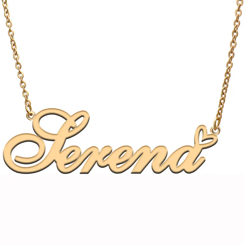 

Serena Love Heart Name Necklace Personalized Gold Plated Stainless Steel Collar for Women Girls Friends Birthday Wedding Gift