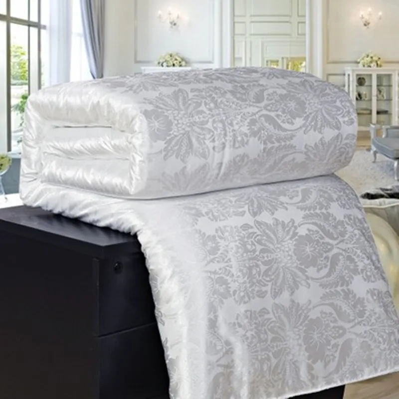 

LISM 100% Mulberry Luxury Silk Comforter Duvet Hand-made Twin Queen King Full size Blanket Quilt jacquard Bedding in Filler