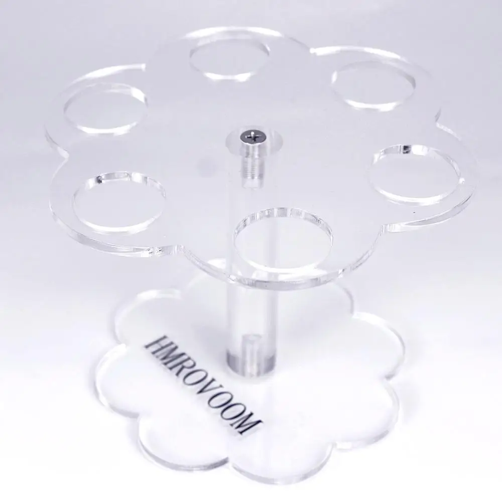 HMROVOOM 6 Holes Acrylic Ice Cream Cone Holder Stand/ Transparent 6 Holes Acrylic Ice Cream Cone Stand Holder