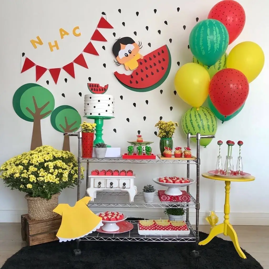 Globos de látex de sandía de 12 pulgadas, decoración de fiesta Hawaiana de verano, Decoración de cumpleaños, suministros para fiesta de Navidad, 10 Uds.