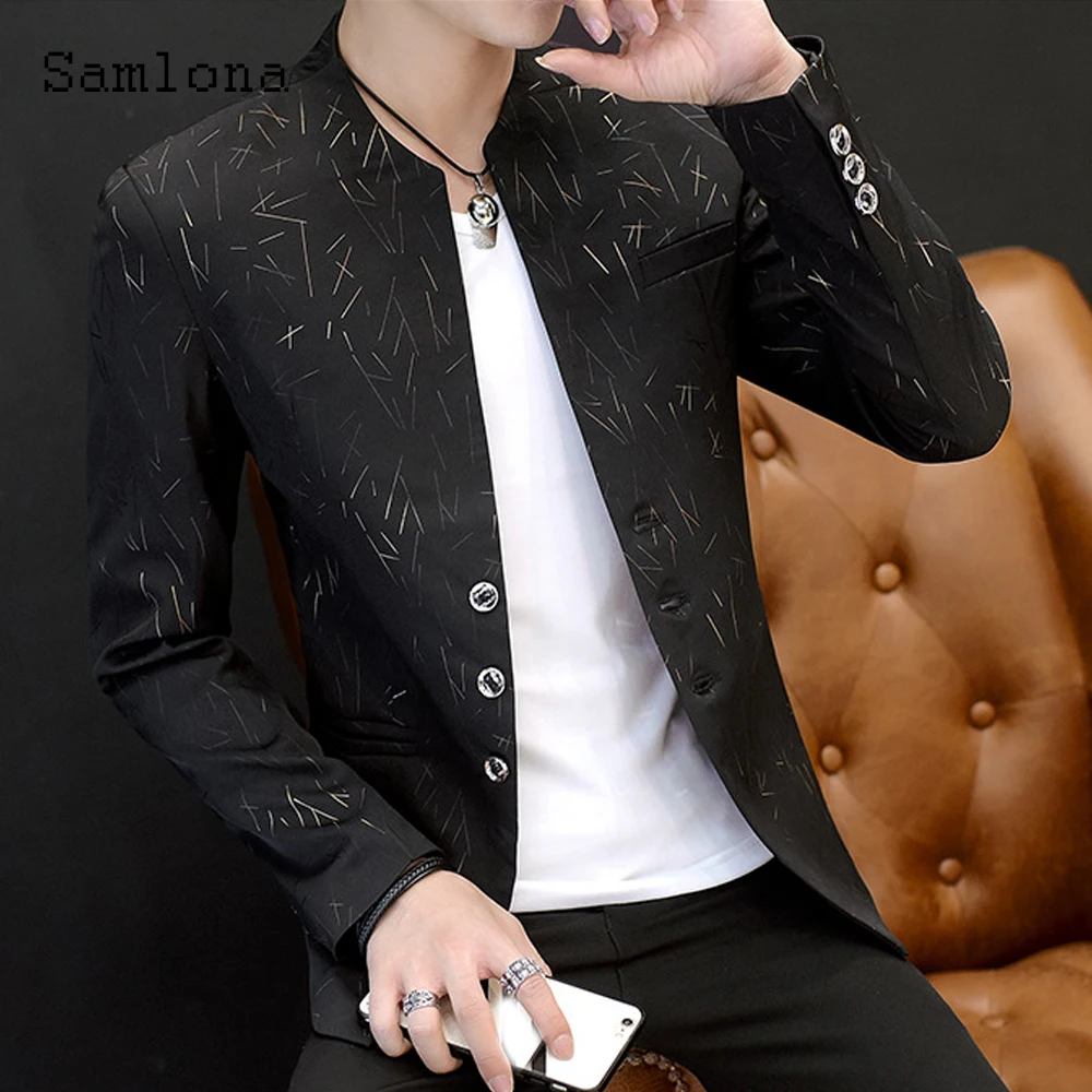 Plus Size 3xl Men Elegant Leisure Casual Blazers European Style 2022 Autumn Classic Print Jackets Business man Blazers Outerwear