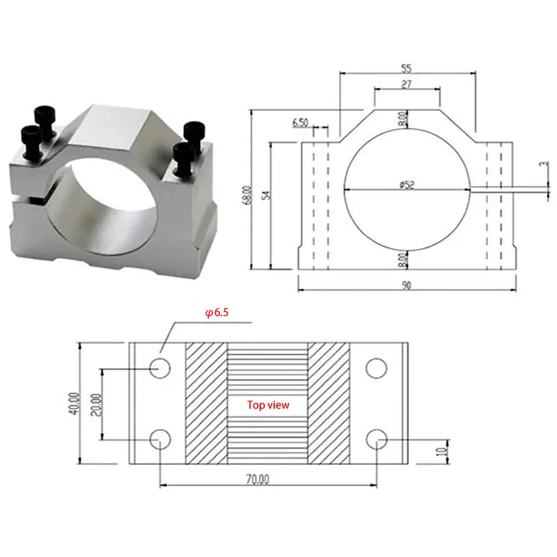 300W CNC Spindle Motor 52MM Diameter Bracket ER11 ER16 Chuck 48V DC 0.3KW Power Supply Governor Air Cool Small Motor DIY CNC Kit