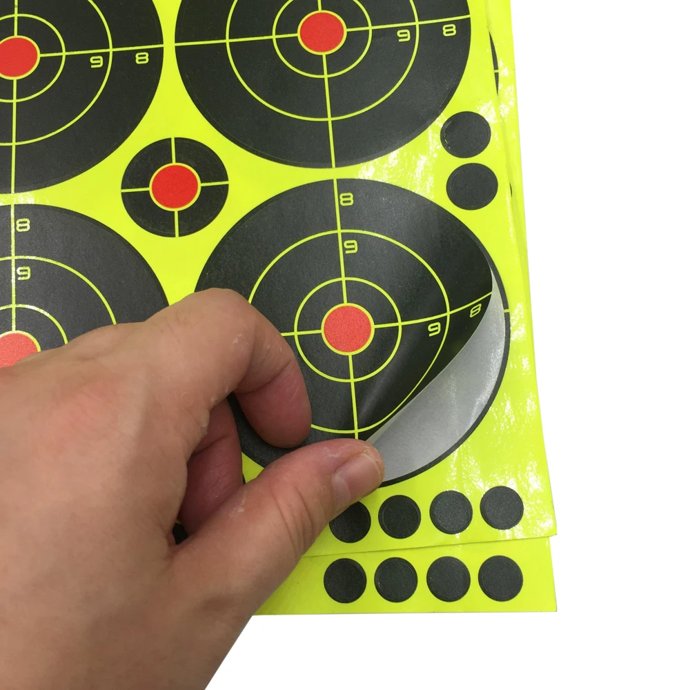 3" Self-Adhesive Splatter Splash & Reactive(Color Impact) Shooting Sticker Targets(Bull's Eye) 10 Sheets(90 Pcs)/Pack image 4