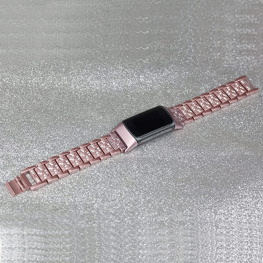 Cinturini rosa bling per Fitbit Charge 4 / Charge 6 / Charge 5 Cinturino di ricambio Bracciale Charge 5 Accessori per cinturini da polso Donna Uomo
