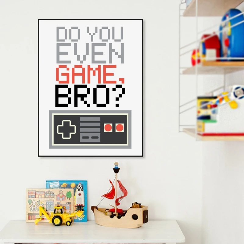 Gamepad Canvas Painting Wall Pictures Do You Even Game Bro Gamer Art Prints And Poster  Home Decor For Boys Room