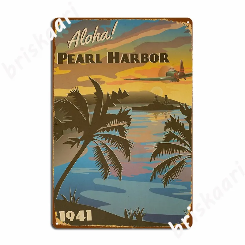 Pearl Harbor 1941 Day Of Infamy Travel Poster Metal Sign Plaques Party Cinema Living Room Vintage Tin Sign Poster