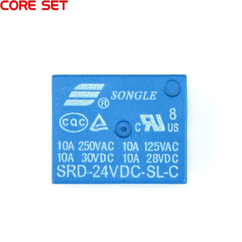 5pcs 5 Pins SRD-05VDC-SL-C SRD-12VDC-SL-A SRD-24VDC-SL-C  5V 12V 24V 10A 250VAC Power Relay PCB 4Pin 5Pin Type T73-5V 10A 125VAC